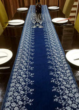 Load image into Gallery viewer, AAYU Blue Table Runner Fall with Embroidery for Parties Wedding Gathering Ideal Denim Runner for Dinning Table Kitchen Table Bed Runner (14 Inches X 72 Inches) Jutemill 

