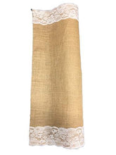 Load image into Gallery viewer, wedding burlap lace runner