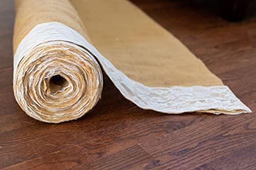 burlap wedding runner rolls