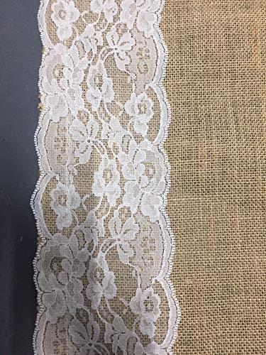 jute burlap lace stitching runner