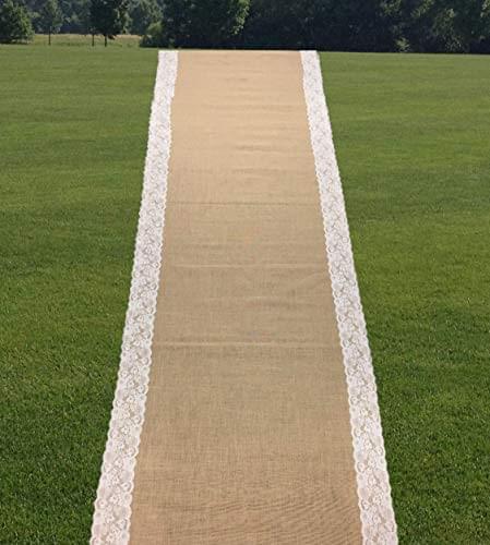 burlap wedding aisle runner