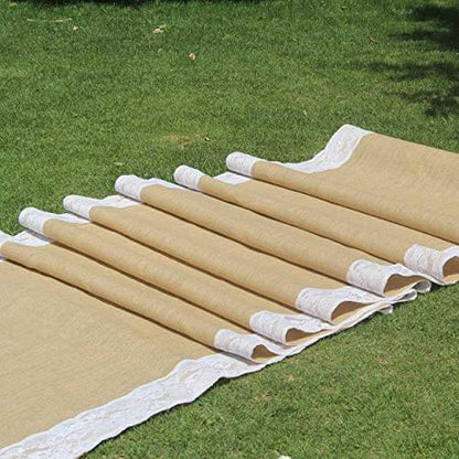 50 ft burlap aisle runner