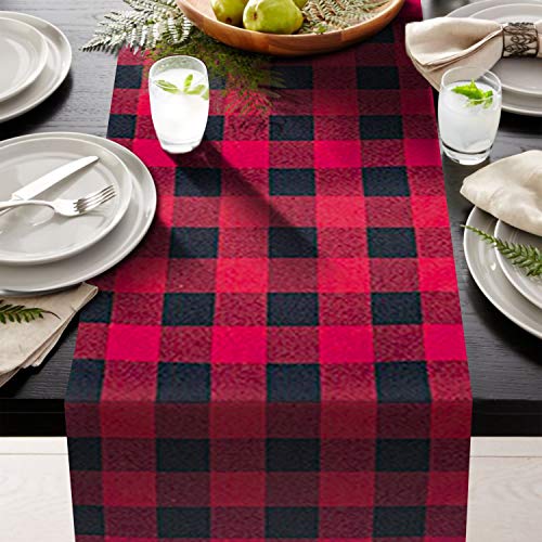 Table Toppers 14 x 108inches Red and Black Checked
