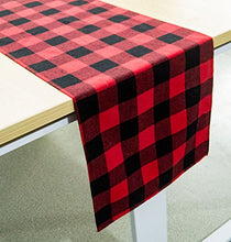 Load image into Gallery viewer, AAYU Buffalo Plaid Table Runners 108 inch, Table Toppers 14 x 108inches | Red and Black Plaid Runner for Family Dinner or Gatherings, Indoor/Outdoor Use, Daily Use| Yarn Dyed High GSM Fabric Jutemill 
