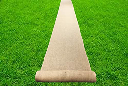 burlap aisle grass runner