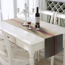 Load image into Gallery viewer, AAYU Burlap Jute Table Runner Modern Black Stripped Runners for Dinning Kitchen Table Ideal for Daily Use Eco Friendly 6ft Long Table Runner Jutemill 
