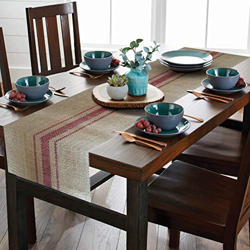 AAYU Burlap Jute Table Runner Modern Black Stripped Runners for Dinning Kitchen Table Ideal for Daily Use Eco Friendly 6ft Long Table Runner Jutemill 