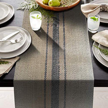 Load image into Gallery viewer, AAYU Burlap Jute Table Runner Modern Black Stripped Runners for Dinning Kitchen Table Ideal for Daily Use Eco Friendly 6ft Long Table Runner Jutemill 