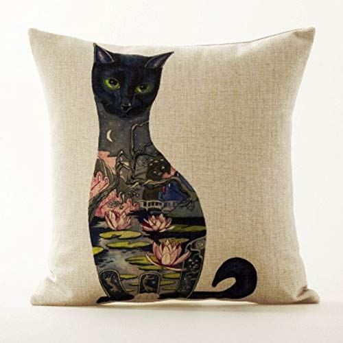 AAYU Cat Cushion Covers 18 X 18 Inch | 45 X 45 cm | 4 Piece Set | Digital Print on Both Sides | Decorative Pillow Cushion Covers for Living Room or Bedroom Jutemill