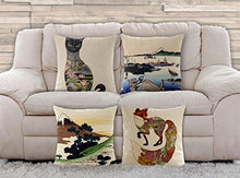 Load image into Gallery viewer, AAYU Cat Cushion Covers 18 X 18 Inch | 45 X 45 cm | 4 Piece Set | Digital Print on Both Sides | Decorative Pillow Cushion Covers for Living Room or Bedroom Jutemill 