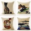 AAYU Cat Cushion Covers 18 X 18 Inch | 45 X 45 cm | 4 Piece Set | Digital Print on Both Sides | Decorative Pillow Cushion Covers for Living Room or Bedroom