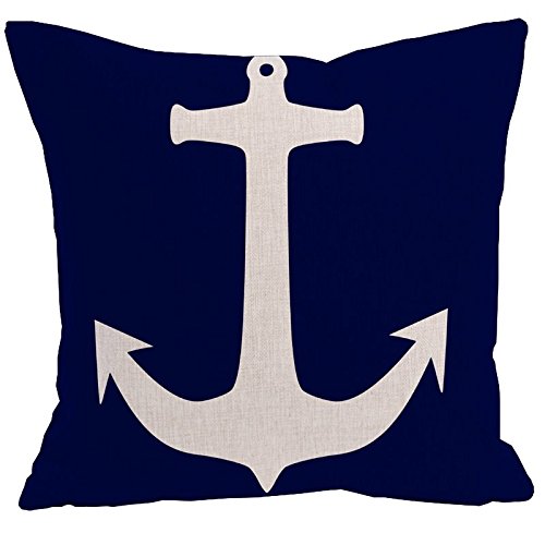 AAYU Decorative Sailing Anchor Pillow Covers (Insert Not Included) | 20 x 20 Inch | 2 PCS Set | Double Sided HD Printing |Great for Sofa or Bed (Color shed May Vary) Jutemill 