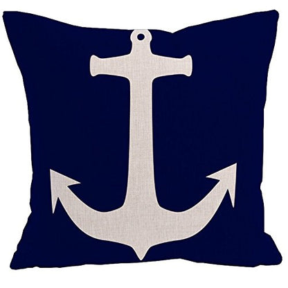 AAYU Decorative Sailing Anchor Pillow Covers (Insert Not Included) | 20 x 20 Inch | 2 PCS Set | Double Sided HD Printing |Great for Sofa or Bed (Color shed May Vary) Jutemill 
