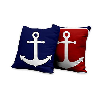 AAYU Decorative Sailing Anchor Pillow Covers (Insert Not Included) | 20 x 20 Inch | 2 PCS Set | Double Sided HD Printing |Great for Sofa or Bed (Color shed May Vary) Jutemill 