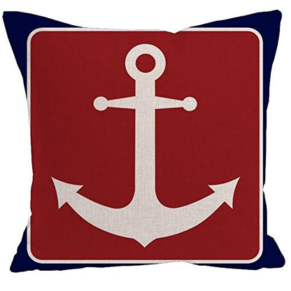 AAYU Decorative Sailing Anchor Pillow Covers (Insert Not Included) | 20 x 20 Inch | 2 PCS Set | Double Sided HD Printing |Great for Sofa or Bed (Color shed May Vary) Jutemill 