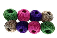 Load image into Gallery viewer, AAYU Jute Burlap Twine Balls Large and Heavy | 3 Ply (150 Feet) 4 Ball Set Natural, Green, Purple, Red Colors Rope for DIY Crafts, Gift Wrapping, Decoration Jutemill 