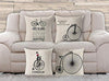 AAYU Linen Bike Pillow Covers | 18 X 18 Inch | 45 X 45 cm | 4 Piece Set | Digital Print | Includes Quality Hidden Zipper