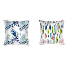 Load image into Gallery viewer, AAYU Pillow Covers 2 | 18 X 18 Inch | 45 X 45 cm | 2 Piece Set | Feather Patter on Both Sides Jutemill 