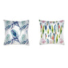 AAYU Pillow Covers 2 | 18 X 18 Inch | 45 X 45 cm | 2 Piece Set | Feather Patter on Both Sides