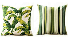 Load image into Gallery viewer, AAYU Pillow Covers 2 | 18 X 18 Inch | 45 X 45 cm | 2 Piece Set | Feather Patter on Both Sides Jutemill 