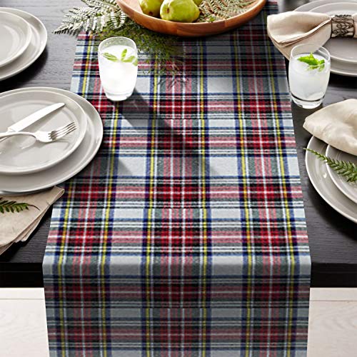 AAYU Premium Tartan Table Runner (Red and Black) | 14 x 108&quot; | Tartan Plaid Runner for Family Dinner or Gatherings, Indoor/Outdoor Use, Daily Use| Yarn Dyed High GSM Fabric (Red &amp; Black 4) Jutemill 