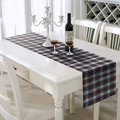 AAYU Premium Tartan Table Runner (Red and Black) | 14 x 108&quot; | Tartan Plaid Runner for Family Dinner or Gatherings, Indoor/Outdoor Use, Daily Use| Yarn Dyed High GSM Fabric (Red &amp; Black 4) Jutemill 