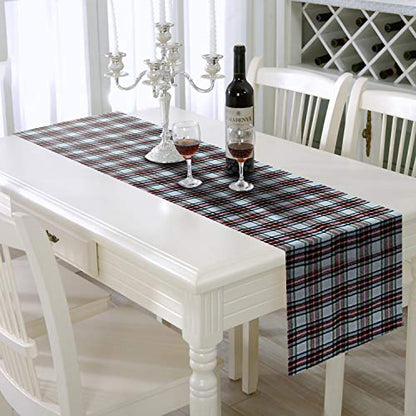 AAYU Premium Tartan Table Runner (Red and Black) | 14 x 108&quot; | Tartan Plaid Runner for Family Dinner or Gatherings, Indoor/Outdoor Use, Daily Use| Yarn Dyed High GSM Fabric (Red &amp; Black 4) Jutemill 