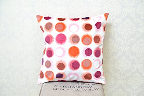 AAYU Square Polka Dot Print Pillow Covers | Velvet Base Soft Fabric | Trendy Pattern Printed on Both Sides Zipper | Pack of 4 | 18 x 18 inch Jutemill