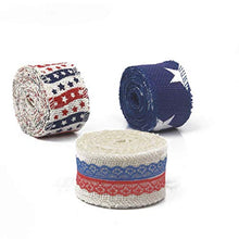 Load image into Gallery viewer, AAYU Star Printed Burlap Ribbon Rolls | 3 Inch X 5 Yards | 3 Pack Rolls | Natural, Eco-Friendly | Perfect for Party Wedding DIY Holiday Craft Decoration | Total 45 ft in a Pack Jutemill 

