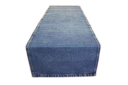 AAYU Table Runner Fall Denim for Parties Gatherings Daily Use Ideal Runner for Table Dinning Room and Kitchen Table Premium Quality Blue Table Runner (16 Inches x72 Inches) Jutemill 