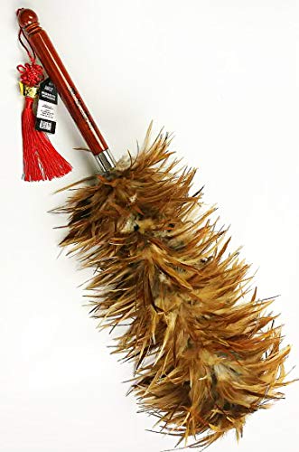 AAYU red Rooster Chicken Feather Duster 26&quot; |Professional &amp; Car Cleaning Baseboard Cleaner Tool Genuine Wooden Handle Eco-Friendly and Easy to Use 68 cm Jutemill 