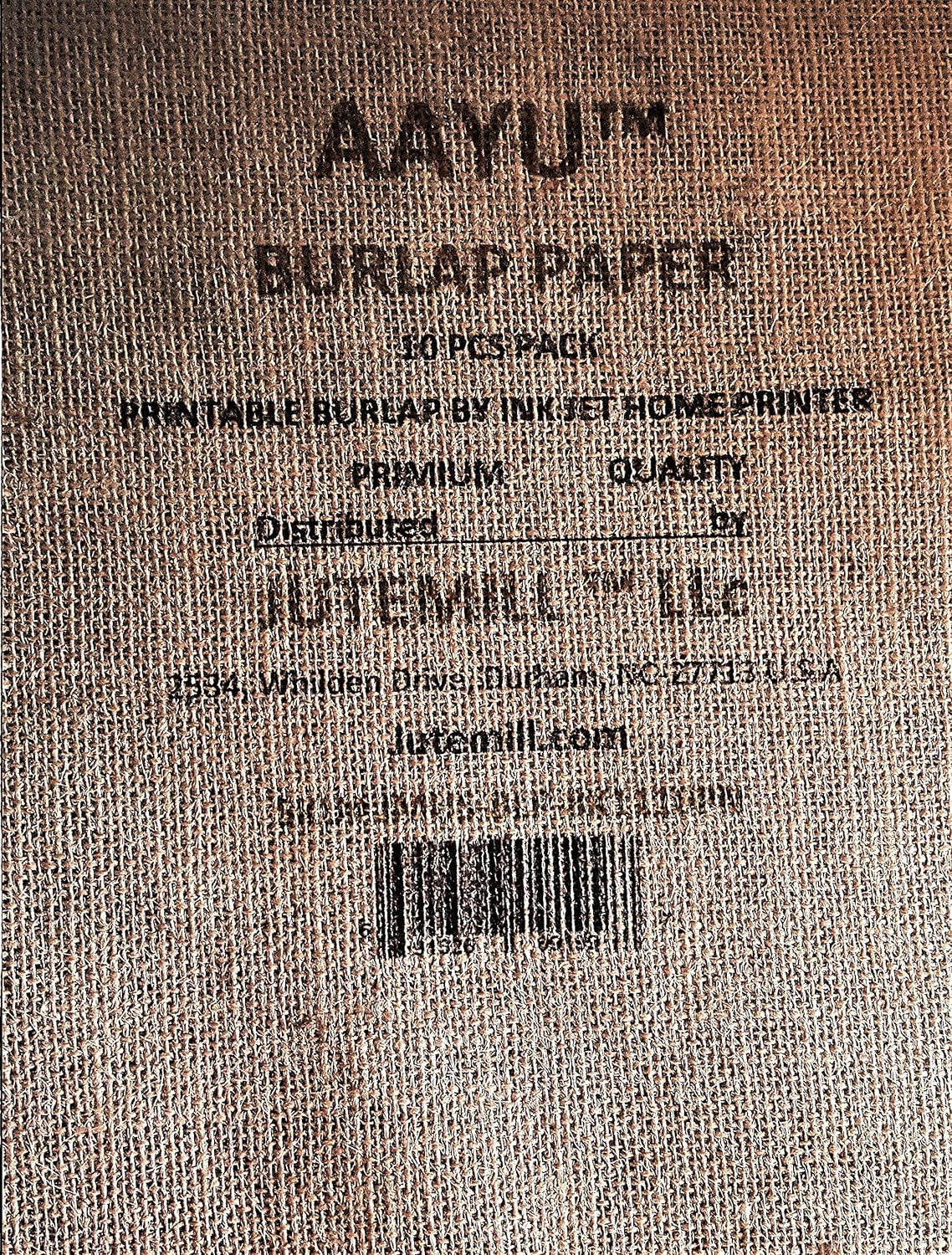 AAYU A4 Bulk Printable Jute Burlap Paper | Laminated, Plain, Made from Jute fibers | About 8.5 x 11.5 Inches | Pack of 10 + 1 Extra | Print Anything with Ink Jet Printer