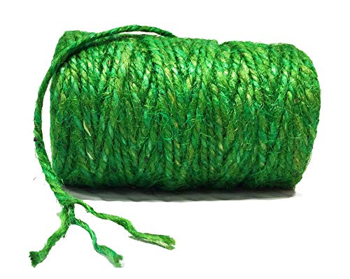 Jute Rope 3 ply Green | Jute Garden Twine | Best Quality Unique Dark Garden Twine | Supports Vines, Plants and Vegetables Pottery Product (3 Ply Green 200 Ft) Jutemill 