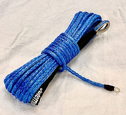 Jutemill 1/4&quot; X 50 feet Long Synthetic Winch Rope | Winch Cable for ATV Off-Road Accessories, UTV, SUV, Truck Tow/Trailer, Boat Anchor Ropes (Blue) Jutemill 