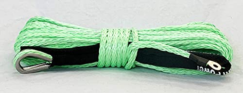 Jutemill 1/4&quot; X 50 feet Long Synthetic Winch Rope | Winch Cable for ATV Off-Road Accessories, UTV, SUV, Truck Tow/Trailer, Boat Anchor Ropes (Blue) Jutemill 