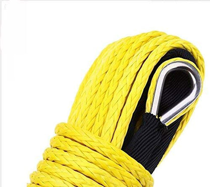 Jutemill 1/4&quot; X 50 feet Long Synthetic Winch Rope | Winch Cable for ATV Off-Road Accessories, UTV, SUV, Truck Tow/Trailer, Boat Anchor Ropes (Blue) Jutemill 