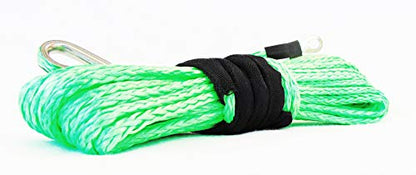 Jutemill 1/4&quot; X 50 feet Long Synthetic Winch Rope | Winch Cable for ATV Off-Road Accessories, UTV, SUV, Truck Tow/Trailer, Boat Anchor Ropes (Blue) Jutemill 