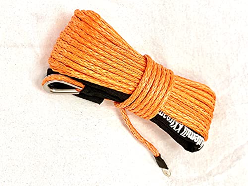 Jutemill 1/4" X 50ft Synthetic Winch Rope - Winch Cable for ATVs Winches ATV UTV SUV Truck Boat Ramsey Synthetic Winch Rope (1/4" x 50ft, Orange) Jutemill