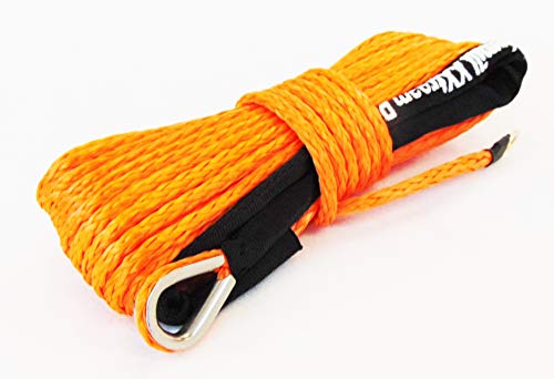 Jutemill 1/4&quot; X 50ft Synthetic Winch Rope - Winch Cable for ATVs Winches ATV UTV SUV Truck Boat Ramsey Synthetic Winch Rope (1/4&quot; x 50ft, Orange) Jutemill 