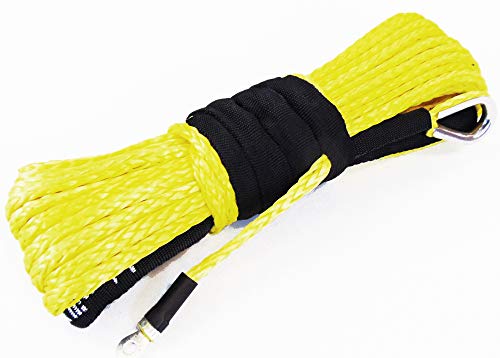 Jutemill 1/4" X 50ft Synthetic Winch Rope - Winch Cable for ATVs Winches ATV UTV SUV Truck Boat Ramsey Synthetic Winch Rope (1/4" x 50ft, Orange) Jutemill 
