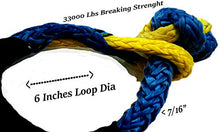 Load image into Gallery viewer, Jutemill Recovery Soft Shackle 7/16&quot; by AAYU | 6&quot; Loop Breaking Strength 34000 LBS| Apt for Heaving Handling: Recovery, ATV/UTV, Marine Craft,Off Road 4X4 Green &amp; Orange, Winch Bumper Shackle ATV Jutemill 

