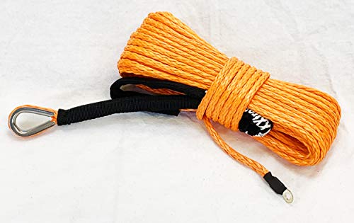 Jutemill Synthetic Winch Rope 1/2 Inch X 50 ft Blue. Recovery Cable for ATV UTV SUV 4 Truck Hitch, Boat Trailer, Tow Rope, Ramsey Replacements (1/2&quot; x 50ft, Blue) Jutemill 