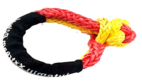 Jutemill Winch Soft Shackle Recovery 7/16" 6" Loop, Breaking Strength 34000 Lbs Apt for Heavy Handling: Recovery, ATV/UTV, Marine Craft Red & Yellow Jutemill