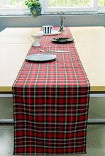 Load image into Gallery viewer, Red Plaid Table Runner 108 inches, Toppers by AAYU | Tartan Check for Family Dinner or Gatherings, Indoor/Outdoor Use, Daily Use| Yarn Dyed High GSM Fabric Jutemill 