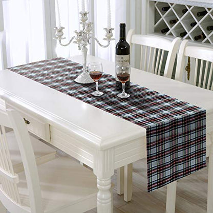 Red Plaid Table Runner 108 inches, Toppers by AAYU | Tartan Check for Family Dinner or Gatherings, Indoor/Outdoor Use, Daily Use| Yarn Dyed High GSM Fabric Jutemill 
