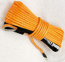 Load image into Gallery viewer, Synthetic Winch Rope 1/4 inch - 50 feet | Nylon - 1/4&quot; x 50&#39; Cable 7000+ LBs for atvs Winches ATV UTV SUV Truck Boat | Jeep Accessories, UTV, SUV, Tow/Trailer,Yamaha Anchor (Yellow) Jutemill 
